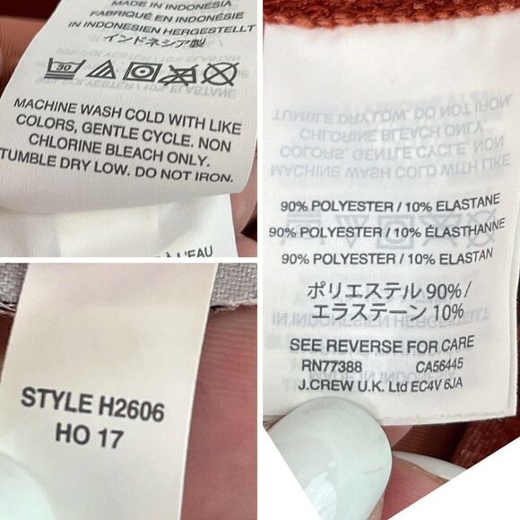 Madewell Velvet VelourTop Womens Small Burnt Orange Short Sleeve Boxy Mock Neck - Picture 7 of 13